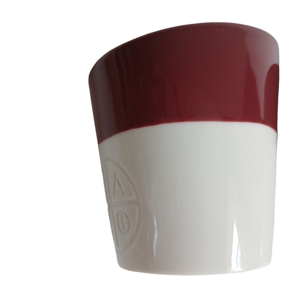 Starbucks Set Of 2 Cups Tazo Tea Coffee Mug Burgundy & White 8 oz. - Picture 7 of 12